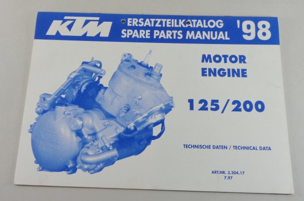 Teilekatalog Motor KTM 125 / 200 Modelljahr 1998 Stand 07/1997