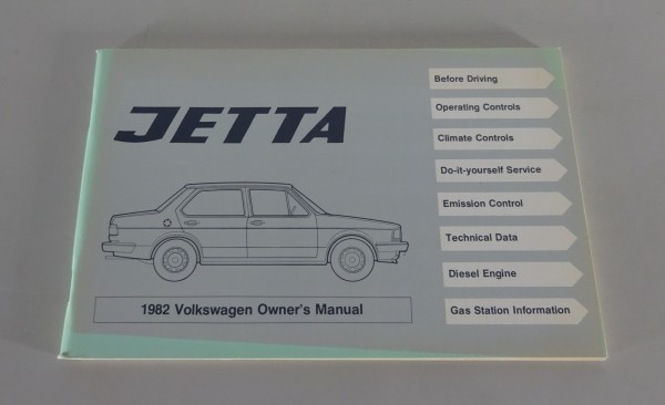 Owner´s Manual / Handbook VW Jetta I / 1 USA / Canada 1982 Model from 01/1982
