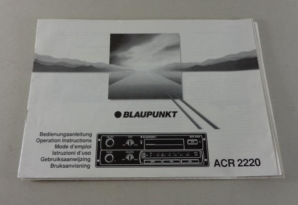 Betriebsanleitung Blaupunkt Autoradio ACR 2220 Stand 10/1992