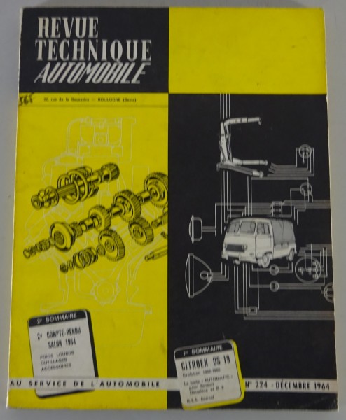 Reparaturanleitung Revue Technique Citroen DS 19 Baujahre 1962-65 Stand 12/1964