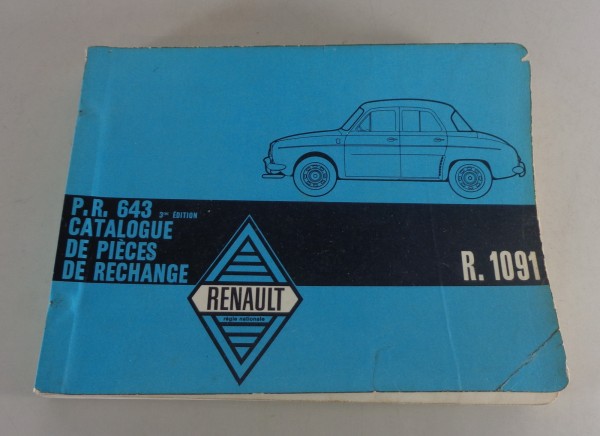 Teilekatalog / Ersatzteilliste Renault Dauphine Gordini Typ R.1091 Stand 10/1961