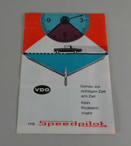 Prospekt / Broschüre VDO Speedpilot Stand ca. 60er Jahre