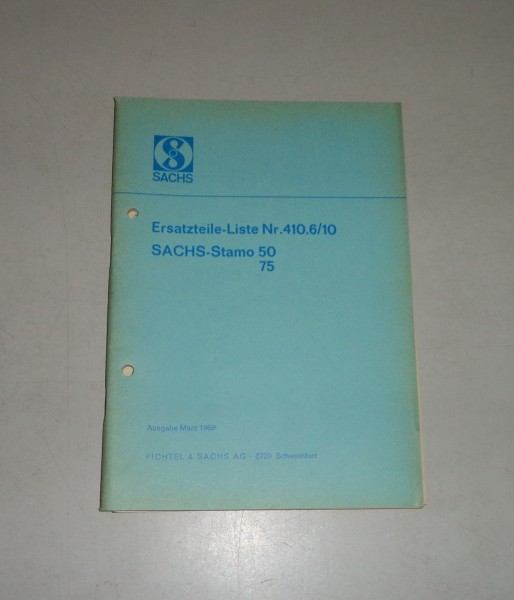 Teilekatalog / Ersatzteilliste Sachs-Stamo Standmotor 50 / 75 St. 03/1969