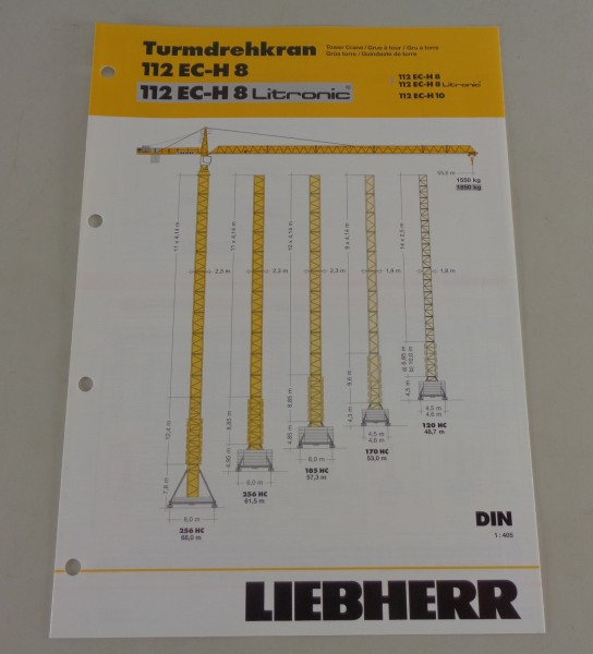 Datenblatt Liebherr Turmdrehkran 112 EC-H 8 / 112 EC-H 8 Litronic von 09/2005