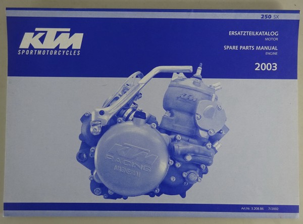 Teilekatalog Motor KTM 250 SX Modelljahr 2003