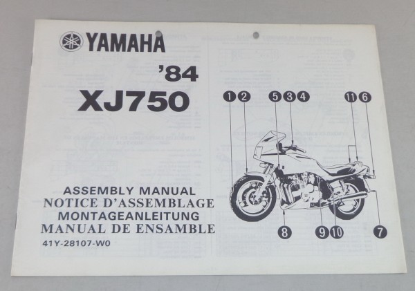 Montageanleitung / Set Up Manual Yamaha XJ 750 von 1984