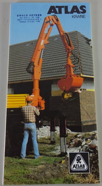 Prospekt / Broschüre Atlas Krane / Ladekrane 610, 810 , usw. Stand 10/1983