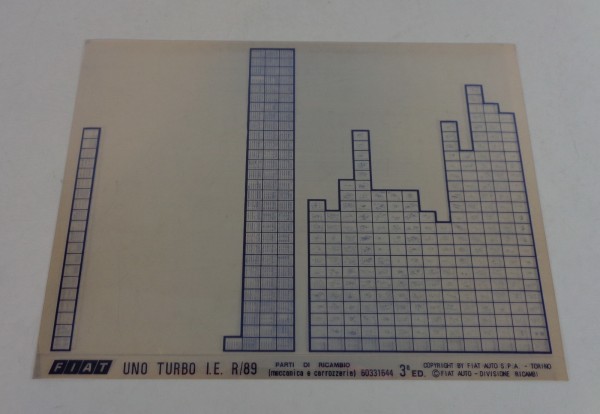 Microfich / Ersatzteilkatalog Fiat Uno Turbo I. E. R / 89 60331644