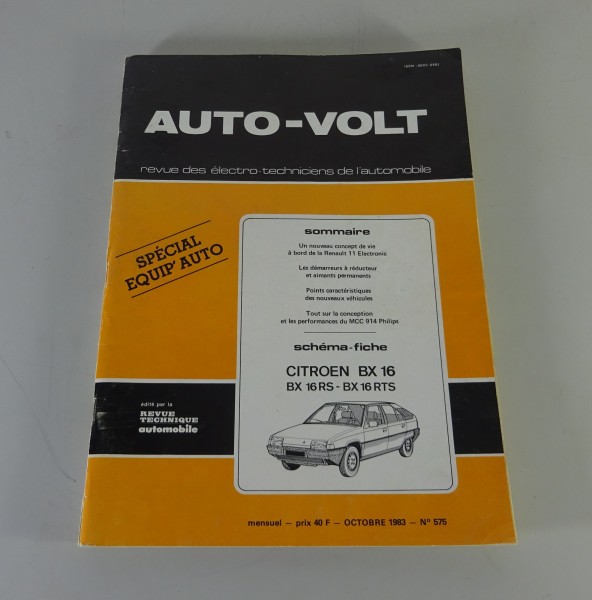 Reparaturanleitung Auto - Volt Citroën BX 16 / RS / RTS Stand 10/1983