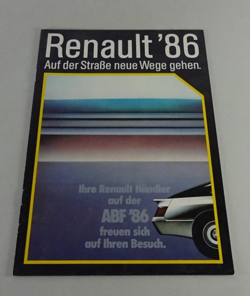 Prospekt Renault R5 GT Turbo, R 9 + 11, R25, Alpine V6, Espace + Jeep von 1986