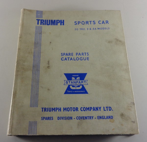 Teilekatalog / Parts list Triumph TR 2 / 3 / 3A bis Baujahr 1958