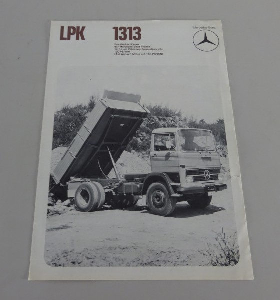 Prospekt Mercedes-Benz Mittelschwerer Frontlenker-Kipper LPK 1313 Stand 12/1972