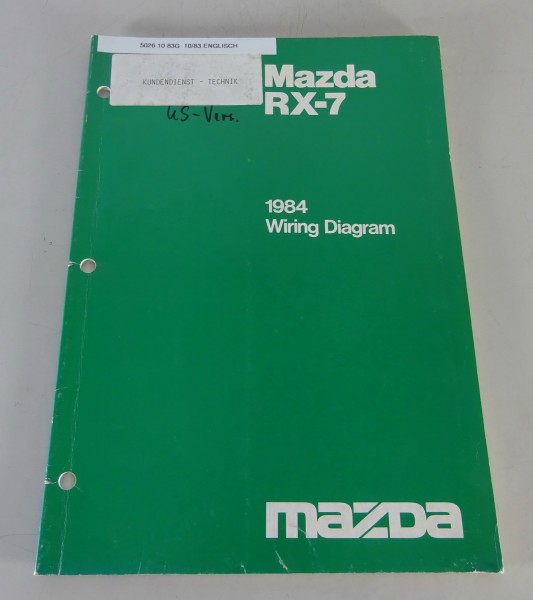 Werkstatthandbuch Elektrik Schaltpläne Mazda RX-7 Typ FB2 Wankel von 10/1983