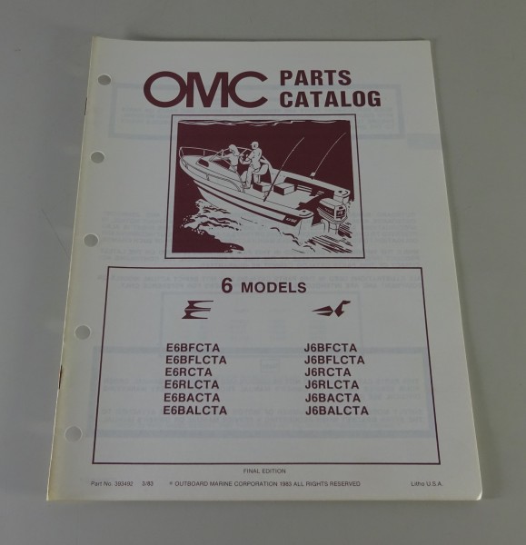 Teilekatalog Johnson Evinrude Außenborder / Outboards 6 PS Models 3/1983