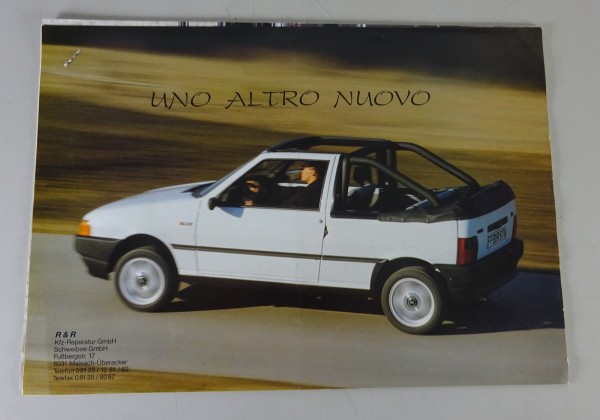 Prospekt / Prospektblatt | Fiat Panda Aperto / Uno Altro Cabrio / R+R Stand 1991