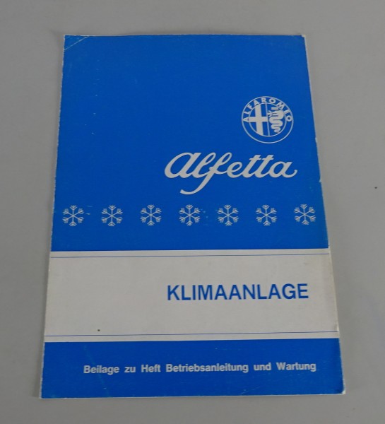 Betriebsanleitung Alfa Romeo Alfetta Klimaanlage Stand 11/1976