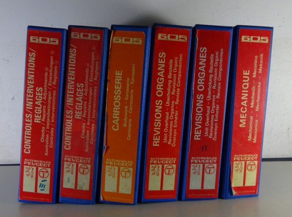 Konvolut Werkstatthandbuch Reparaturanleitung Peugeot 605 Stand 1989 - 1996