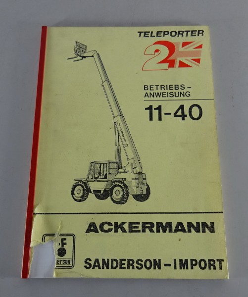 Betriebsanleitung / Handbuch Ackermann Teleskoplader 11-40