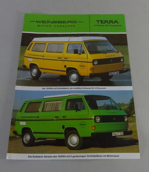 Prospekt Weinsberg Motor Caravans Terra auf Basis VW T3 Transporter