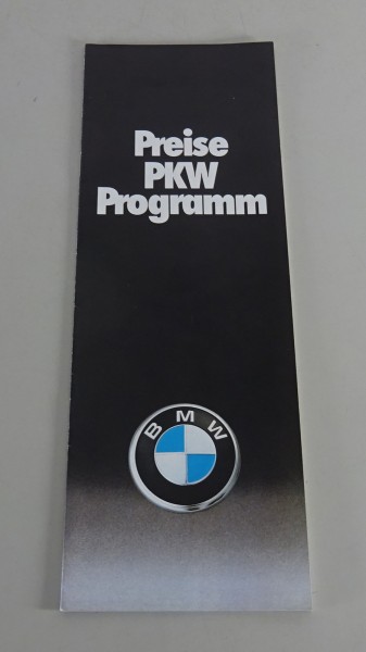 Prospekt / Preisliste BMW 6er E24 / 3er E21 / 7er E23 / 5er E12 Stand 01/1979