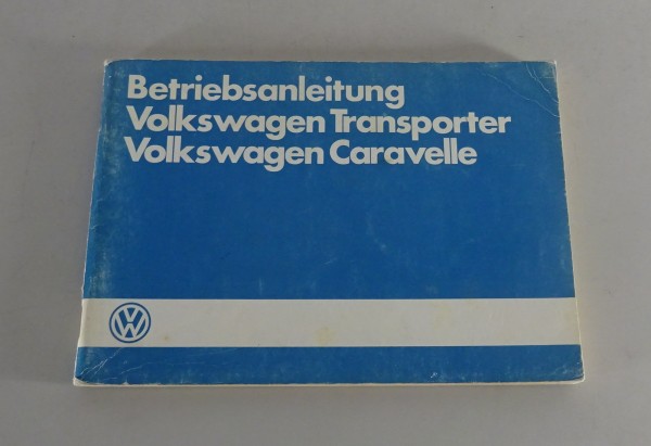Betriebsanleitung / Handbuch VW Transporter, Bus + Caravelle T3 von 02/1986