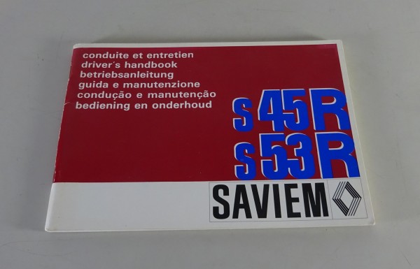 Betriebsanleitung / Handbuch Renault LKW S 45 R / S 53 R Stand 06/1977