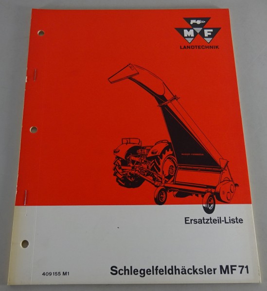 Teilekatalog Massey-Ferguson / MF Schlegelfeldhäcksler MF 71 Stand 02/1966