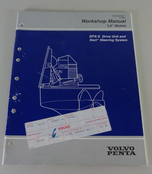 Werkstatthandbuch Volvo Penta DPX-S Drive Unit / Xact Steering System ENG 5/1997