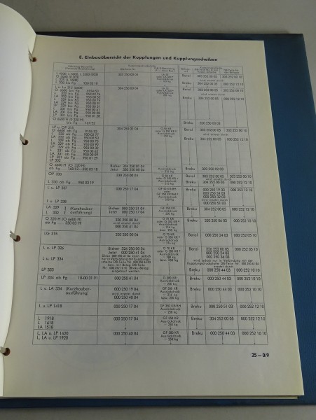 Werkstatthandbuch Mercedes-Benz LKW Kupplungen Werk Gaggenau Stand 05/1967