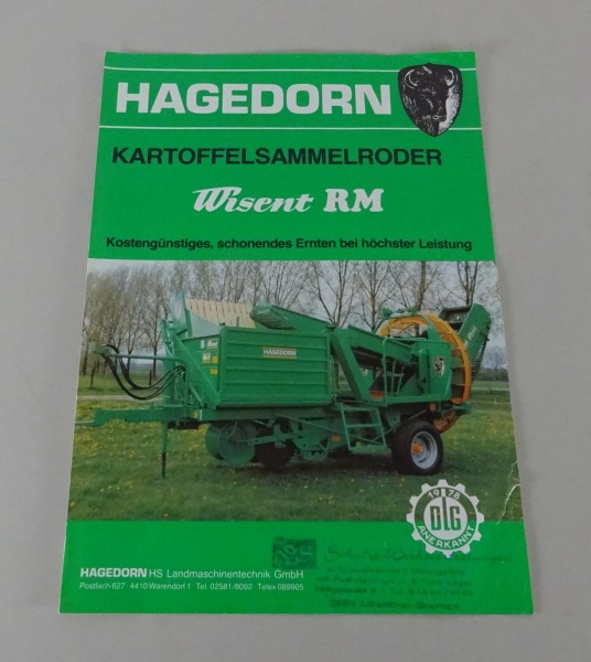 Prospekt / Broschüre Hagedorn Kartoffelsammelroder Wisent RM Stand 1978