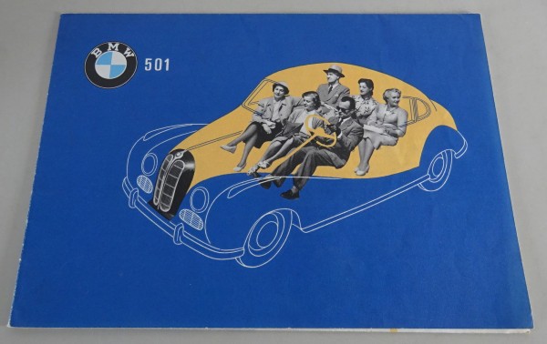 Prospekt / Faltprospekt BMW 501 Barockengel Stand 06/1953
