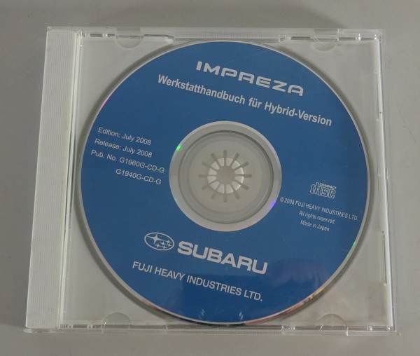 Werkstatthandbuch auf CD Subaru Impreza Hybrid - Version Stand 07/2008