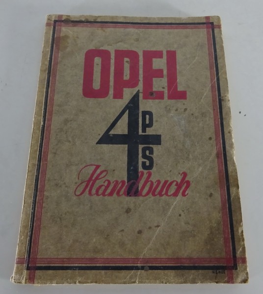 Betriebsanleitung Opel 4 PS Zwei-/Viersitzer, Limosuine & Lieferwagen von 3/1927