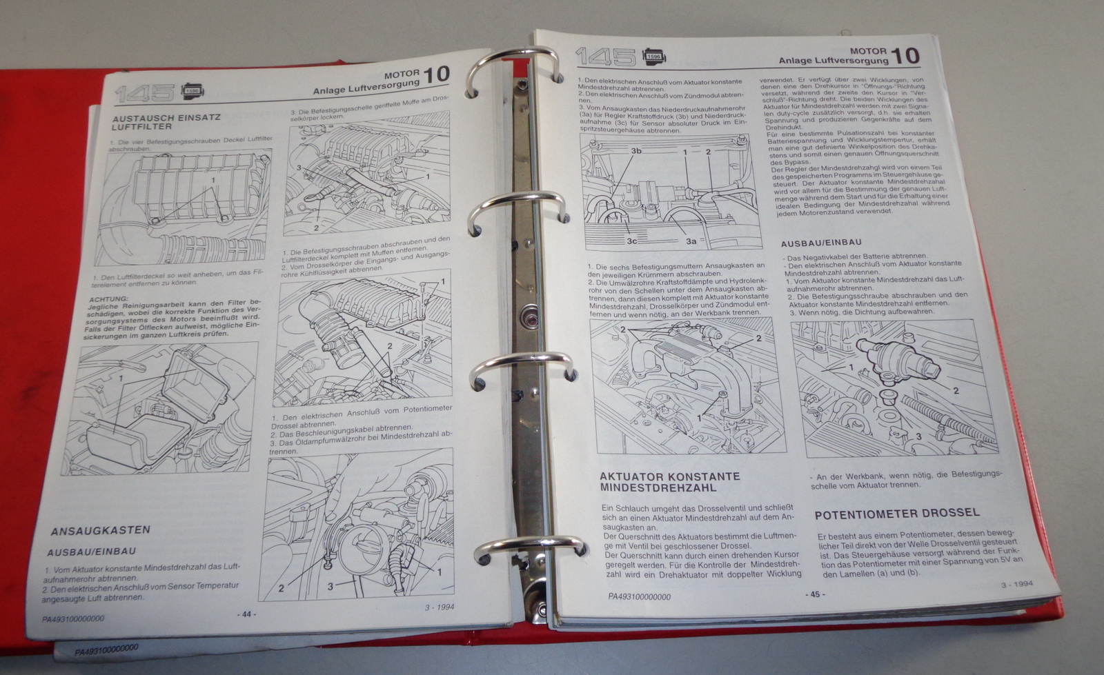 Werkstatthandbuch Alfa Romeo 145 146 Reparaturanleitungen in 4 Bänden ab 1994 