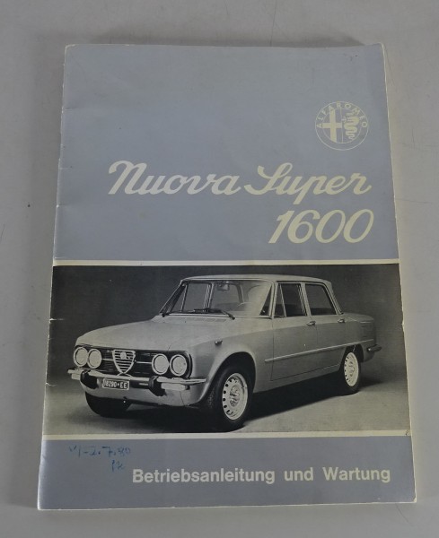 Betriebsanleitung / Handbuch Alfa Romeo Giulia Nuova Super 1600 von 05/1976