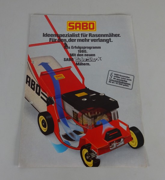 Prospekt / Broschüre SABO Rasenmäher-Programm Stand 11/1980