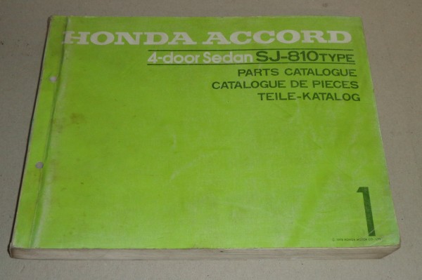 Teilekatalog Parts Catalogue Honda Accord 4-door SJ-810 Type Stand 1978