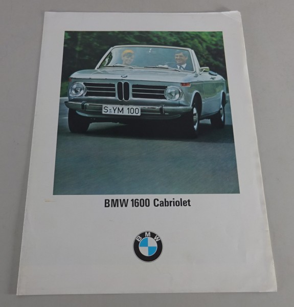 Prospekt / Broschüre BMW 1600 Cabriolet Stand 02/1970