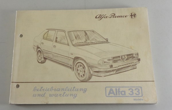 Betriebsanleitung / Handbuch Alfa Romeo 33 Stand 11/1984