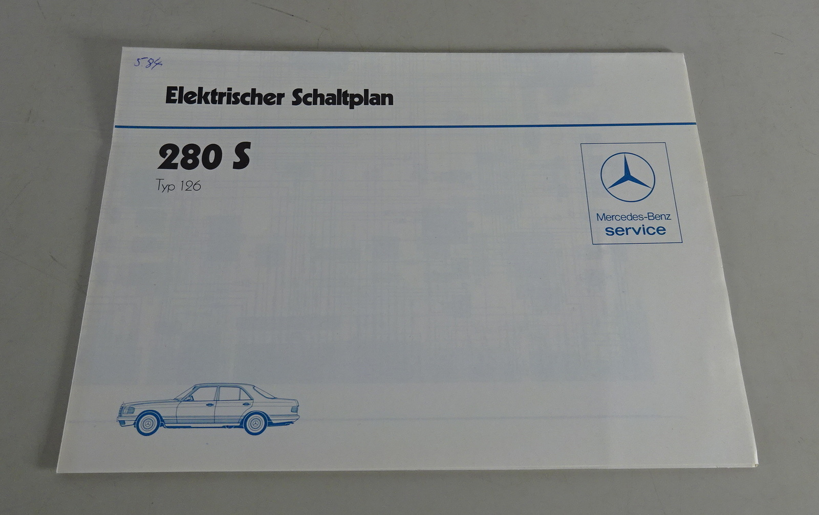 Elektrischer Schaltplan Mercedes Benzs S-Klasse W126 280 S Vergaser '05