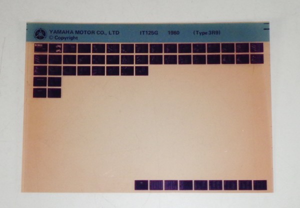 Microfich Parts Catalogue / Ersatzteilkatalog Yamaha IT 125 G Stand 1980