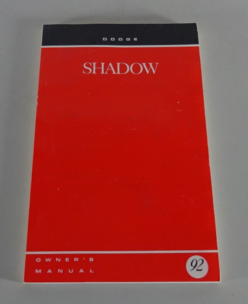 Owner´s Manual / Handbook Dodge Shadow Stand 1992