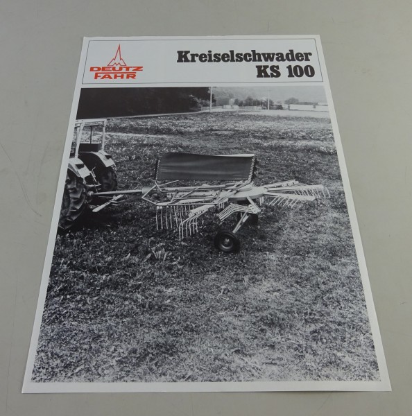 Prospekt / Prospektblatt Deutz-Fahr Kreiselschwader KS 100 Stand 12/1975