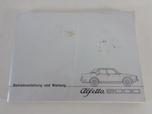 Betriebsanleitung / Handbuch Alfa Romeo Alfetta 2000