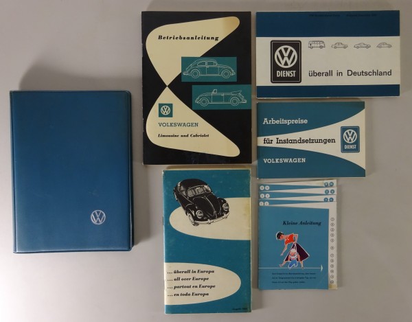 Bordmappe + Betriebsanleitung VW Käfer 1200 + Cabrio / Dickholmer Stand 08/1961