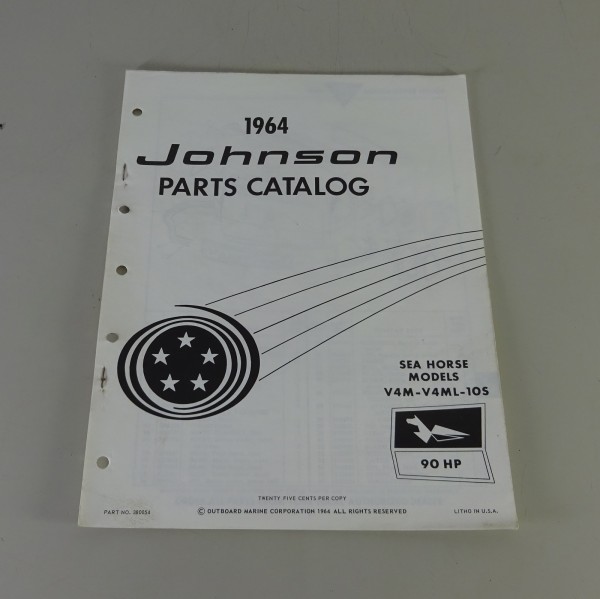 Teilekatalog OMC Johnson 90 PS Models Stand 1964