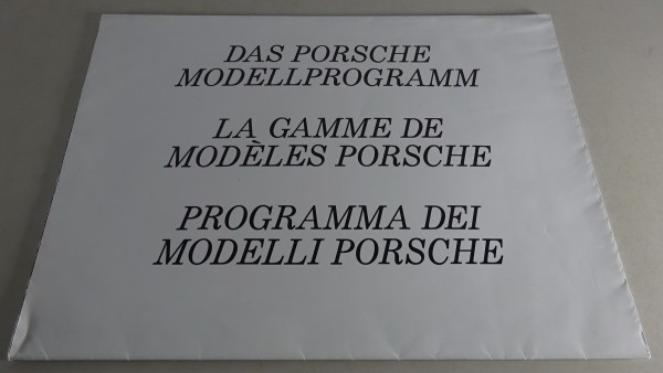 Prospekt / Poster Porsche "Das Modellprogramm" mit 911 / 928 / 944 Stand 02/1989