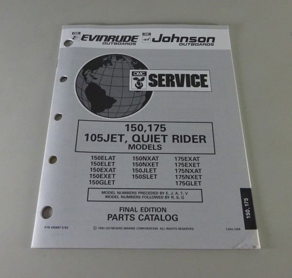 Teilekatalog Johnson Evinrude Outboards 150/175 / 105JET/Quit Rider Models 1993