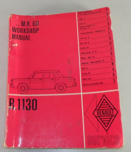 Workshop Manual Renault R8 Typ R.1130 Stand 07/1962