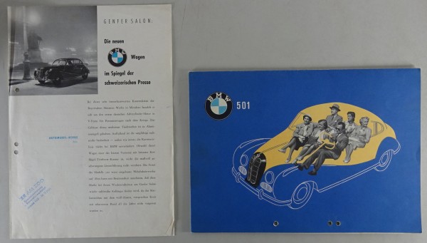 Prospekt / Faltprospekt BMW 501 Barockengel Stand 01/1953